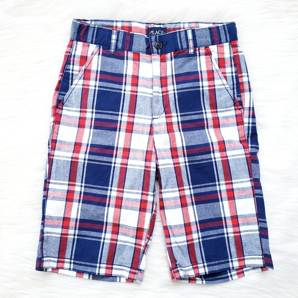 The Children's Place Other - The Childrens Place Red White & Blue Plaid Shorts